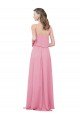 Cheapest Spaghetti Strap Chiffon Bridesmaids Dress with Ruffle Overlay UK