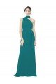 Cheapest One Shoulder Chiffon Bridesmaids Dress with Scarf Tie Neckline UK
