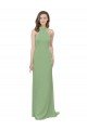 Cheapest High Collar Halter Neck Chiffon Bridesmaid Dress with Long Back Tie UK