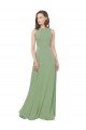 Cheapest High Neck Chiffon Bridesmaids Dress with Low Cowl Back UK