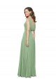 Cheapest High Neck Chiffon Bridesmaids Dress with Low Cowl Back UK
