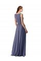 Cheapest V-Neck Long Draped A-Line Chiffon Bridesmaid Dress UK