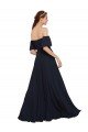 Cheapest Off the Shoulder Floaty Sleeves Chiffon Bridesmaid Dress / Prom Dress with High Slit UK