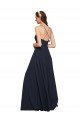 Cheapest Long Chiffon Bridesmaid Dress with Criss Cross Straps and Ruffles UK