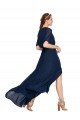 Cheapest V-Neck Plush Chiffon Bridesmaid Dress with Flutter Sleeves UK