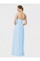 Cheapest Full Length Chiffon Bridesmaid Dress with Deep Sweetheat and Shirred Bodice UK