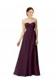 Cheapest Strapless Chiffon Bridesmaid Dress with Criss Cross Shirred Bodice UK