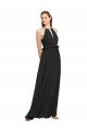 Cheapest Halter Neck Front Keyhole Chiffon Bridesmaid Dress with Shirred Waist UK