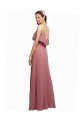 Cheapest Draped Long Chiffon Bridesmaid Dress with Straps and Layers UK