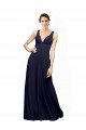 Cheapest Open Back Long Chiffon Bridesmaid Dress with Plunging V-Neck Bodice UK