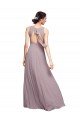 Cheapest Open Back Long Chiffon Bridesmaid Dress with Plunging V-Neck Bodice UK