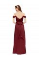 Cheapest Grecian Inspired Draped Off the Shoulder Long Chiffon Bridesmaid Dress UK