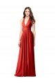 Cheapest Halter V-Neck A-Line Chiffon Bridesmaid Dress with Shirred Skirt UK
