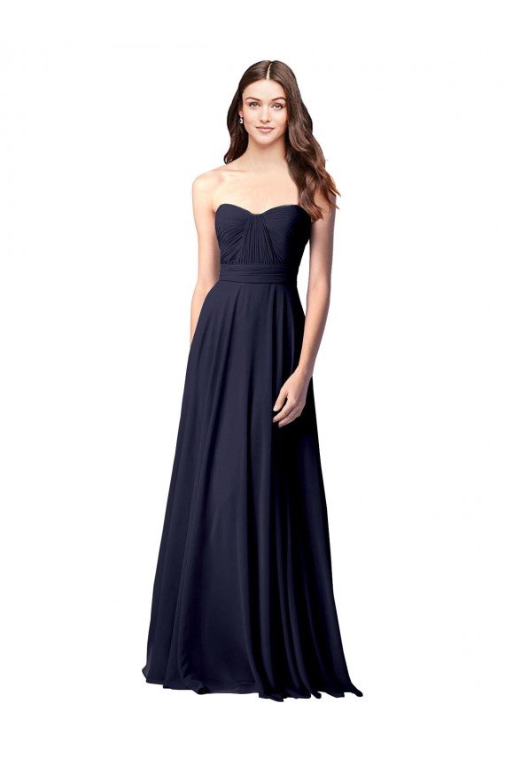 Cheapest Luxe Chiffon Bridesmaid Dress with Sweetheart Neckline and Shirred Bodice UK