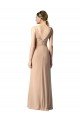 Cheapest Shirred Long Floor Length Chiffon Bridesmaid Dress with V-Back UK