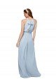 Cheapest High Keyhole Neck Long Chiffon Bridesmaid Dress with Slit UK
