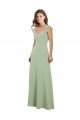 Cheapest Draped Sweetheart Chiffon Bridesmaid Dress with Ruffled Cap Sleeves UK