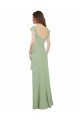 Cheapest Draped Sweetheart Chiffon Bridesmaid Dress with Ruffled Cap Sleeves UK