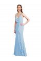 Cheapest Fluted Long Chiffon Bridesmaid Dress with Cascading Ruffles UK