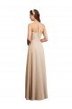 Cheapest Draped Halter Neck Long Chiffon Bridesmaid Dress with Tie Back UK