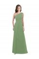 Cheapest One Shoulder Chiffon Bridesmaid Dress with Pleats and Side Slit UK