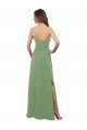 Cheapest One Shoulder Chiffon Bridesmaid Dress with Pleats and Side Slit UK