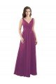 Cheapest Long Chiffon A-Line Bridesmaid Dress with V-Neck Wrap Bodice UK