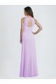 Cheapest Sweetheart Long Chiffon Bridesmaid Dress with Halter Straps UK