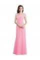 Cheapest Single Shoulder Chiffon Bridesmaid Dress with Draped Bodice UK