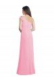 Cheapest Single Shoulder Chiffon Bridesmaid Dress with Draped Bodice UK