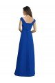 Cheapest Draped Shoulder V-Neck Long Chiffon Bridesmaid Dress UK