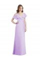 Cheapest Ruffled Neckline Cold Shoulder Long Chiffon Bridesmaid Dress UK