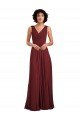 Cheapest Sleeveless V-Neck Pleated Chiffon Bridesmaid Dress UK