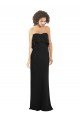 Cheapest Strapless Chiffon Bridesmaid Dress with cascading Flounce Crop Top Bodice UK