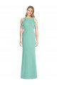 Cheapest Jewel Neck Mermaid Open Back Chiffon Bridesmaid Dress UK