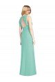 Cheapest Jewel Neck Mermaid Open Back Chiffon Bridesmaid Dress UK