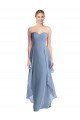 Cheapest Strapless Chiffon Bridesmaid Dress with Skirt Overlay UK