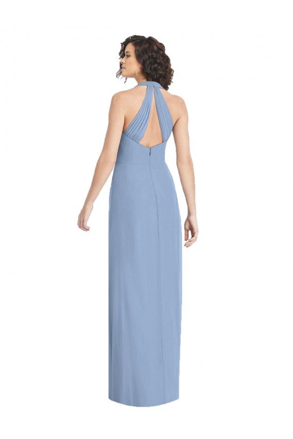 Cheapest V-Neck Halter Back Straps Chiffon Formal Bridesmaid Dress UK