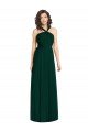 Cheapest Draped Halter Neck Long Chiffon Bridesmaid Dress with Low Back UK