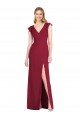 Cheapest Ruffled Sleeves Mermaid Chiffon Bridesmaid Dress with Front Slit UK