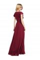 Cheapest Flutter Sleeves Faux Wrap Chiffon Bridesmaid Dress UK