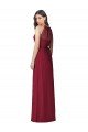 Cheapest Halter Neck Full-Length Shirred Chiffon Bridesmaid Dress UK