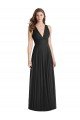 Cheapest Full Length V-Neck Chiffon Bridesmaid Dress with Wide Criss Cross Straps UK