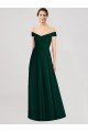 Cheapest Full length Off the Shoulder Chiffon Bridesmaid Dress UK