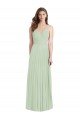 Cheapest Ruffled Strap Cutout Wrap Maxi Chiffon Bridesmaid Dress UK