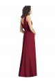Cheapest Draped V-Neck Long Sleeveless Chiffon Bridesmaid Dress UK