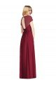 Cheapest V-Neck Cap Sleeves Sheer Back Chiffon Bridesmaid Dress UK