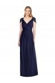 Cheapest V-Neck Cap Sleeves Sheer Back Chiffon Bridesmaid Dress UK
