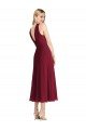 Cheapest Midi Length Halter Plunging V-Back Chiffon Bridesmaid Dress / Cocktail Dress UK