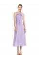 Cheapest Midi Length Halter Plunging V-Back Chiffon Bridesmaid Dress / Cocktail Dress UK